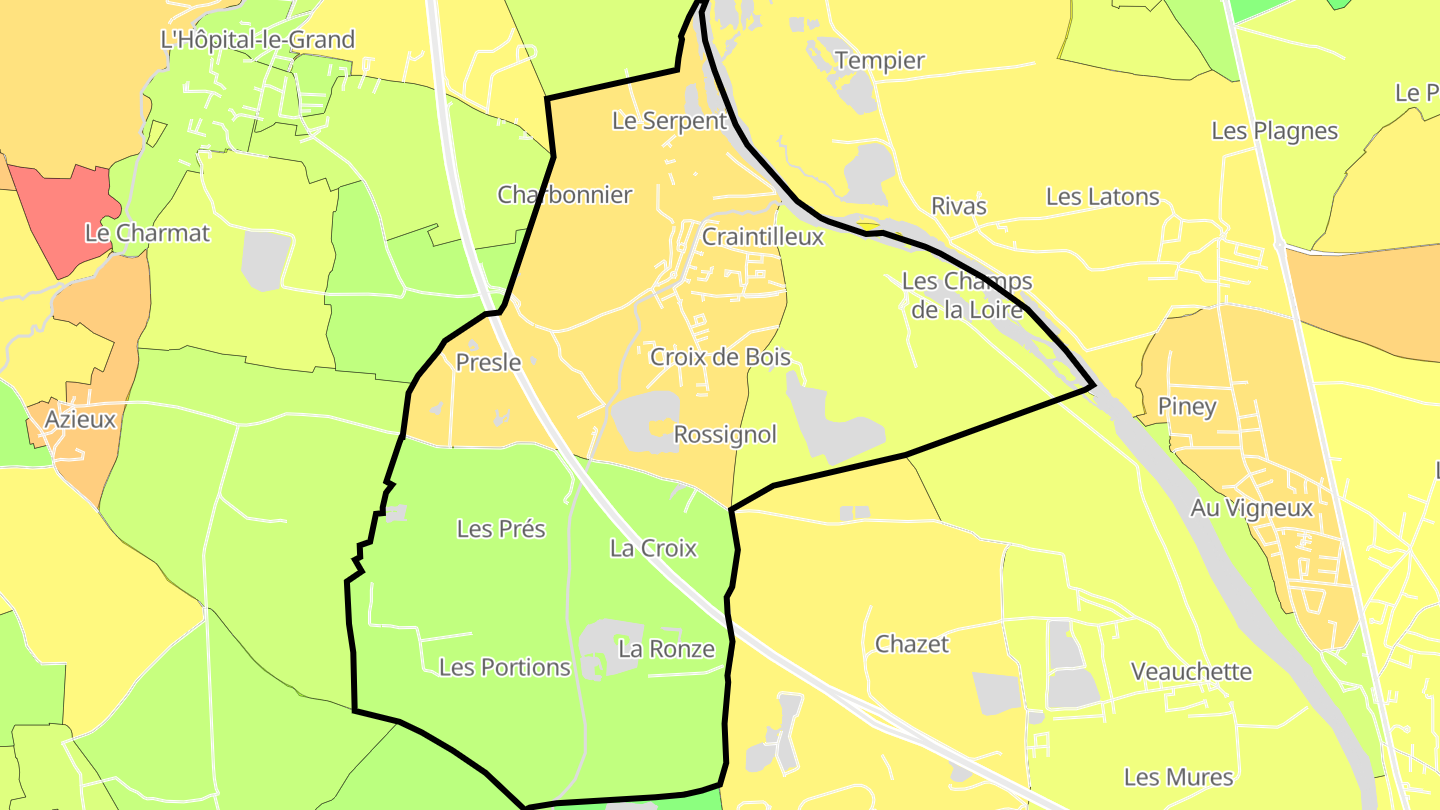 Carte des prix de l'immobilier Craintilleux