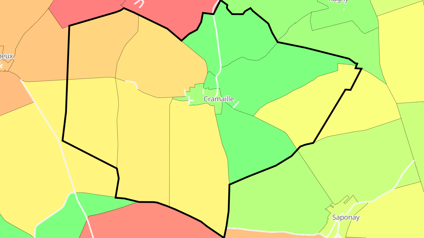 Carte des prix de l'immobilier Cramaille