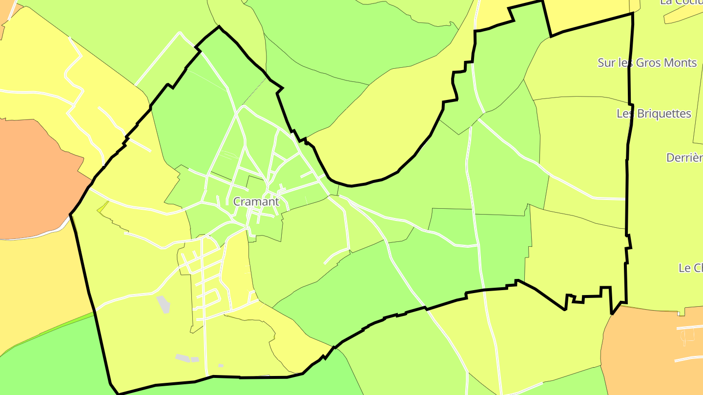 Carte des prix de l'immobilier Cramant