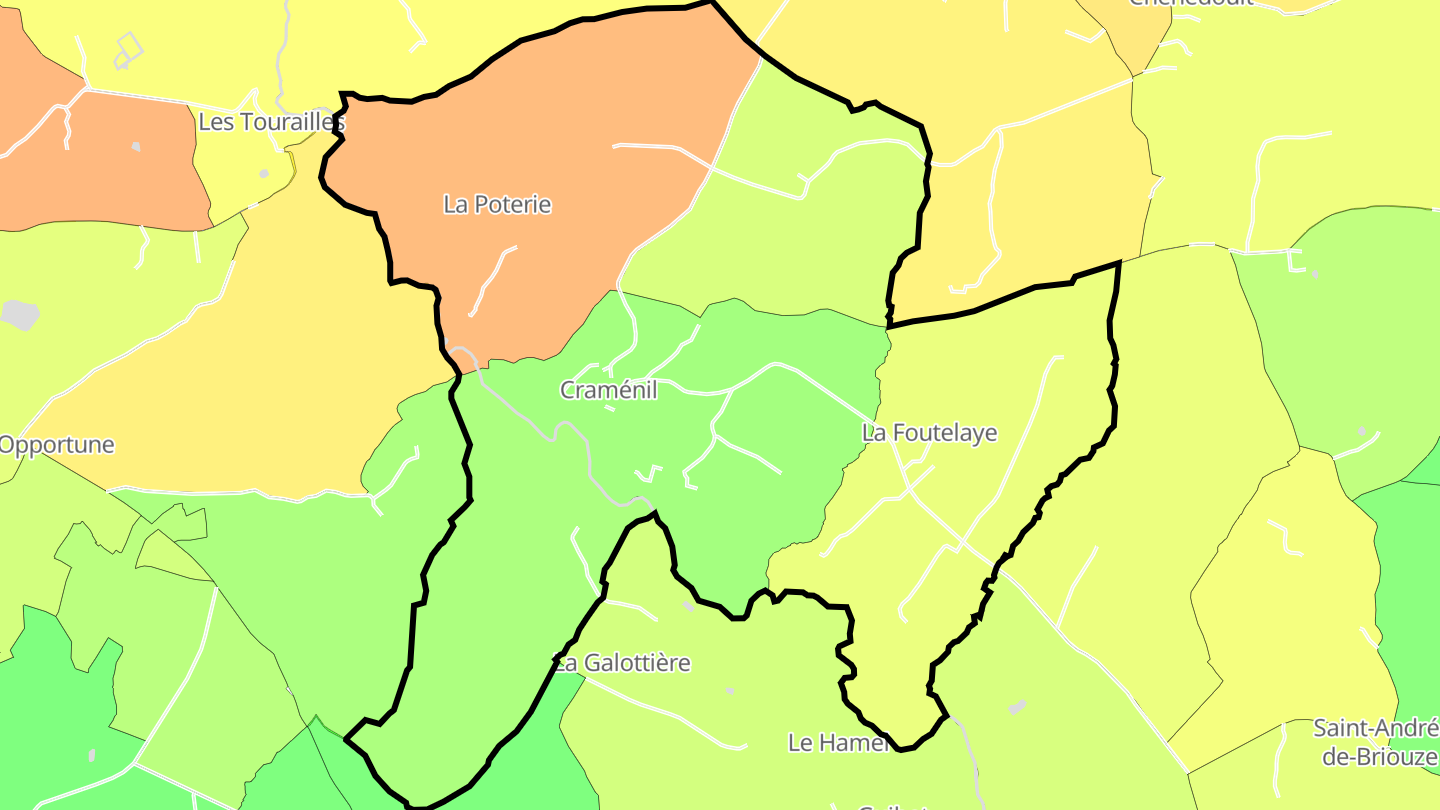 Carte des prix de l'immobilier Craménil