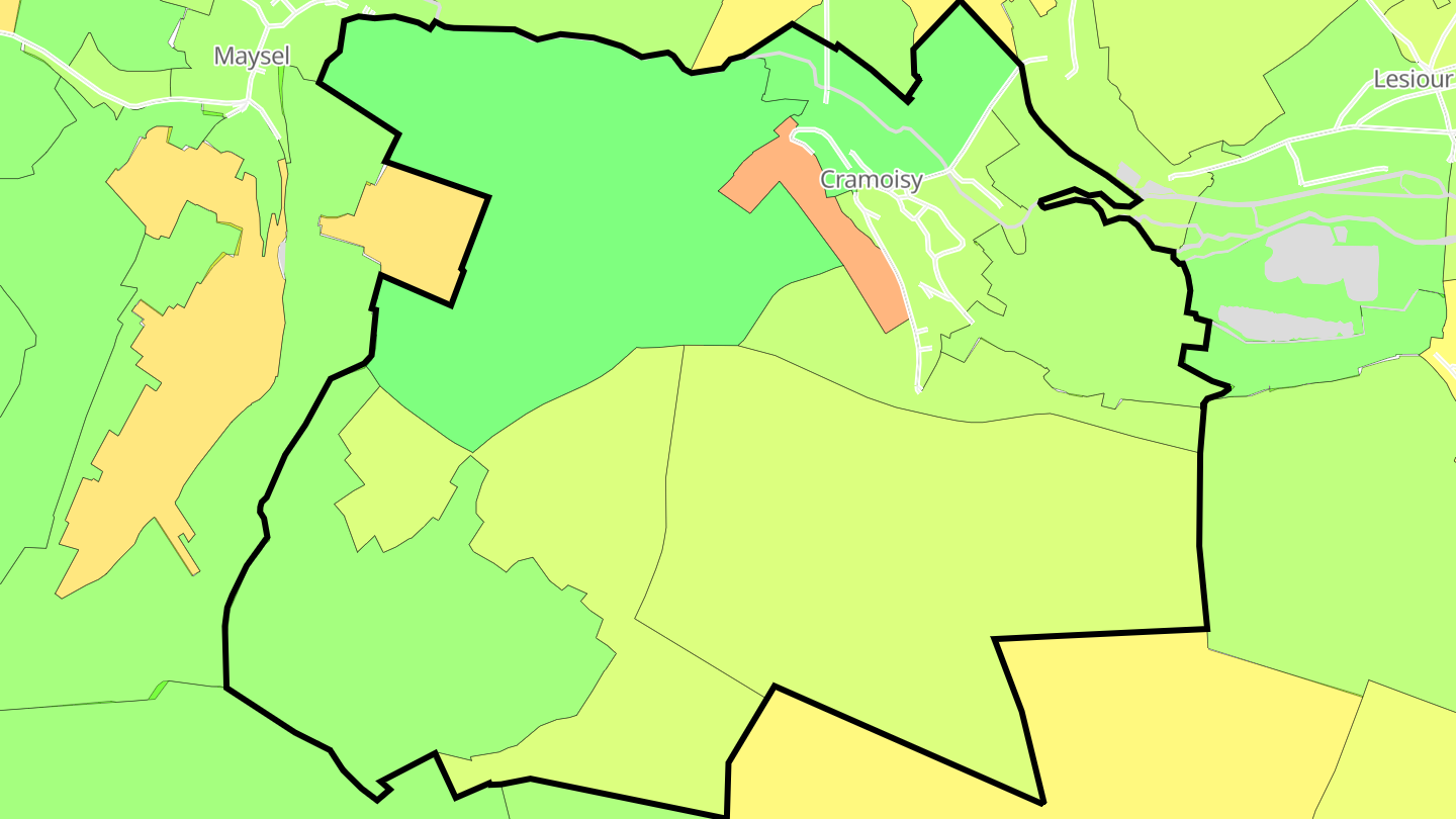 Carte des prix de l'immobilier Cramoisy