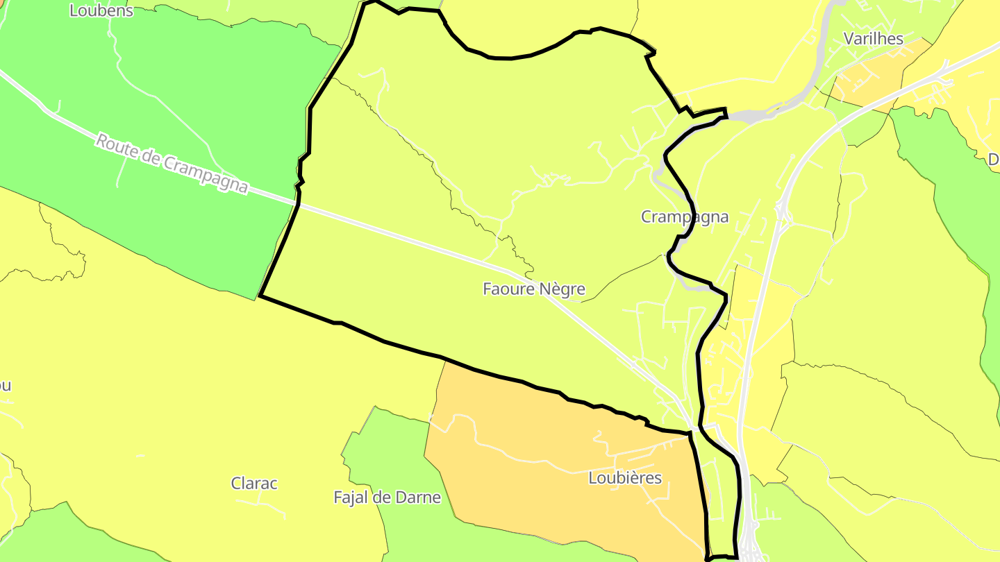 Carte des prix de l'immobilier Crampagna