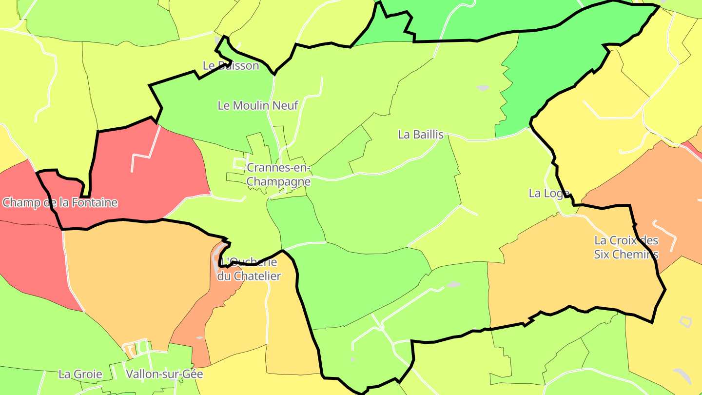 Carte des prix de l'immobilier Crannes-en-Champagne