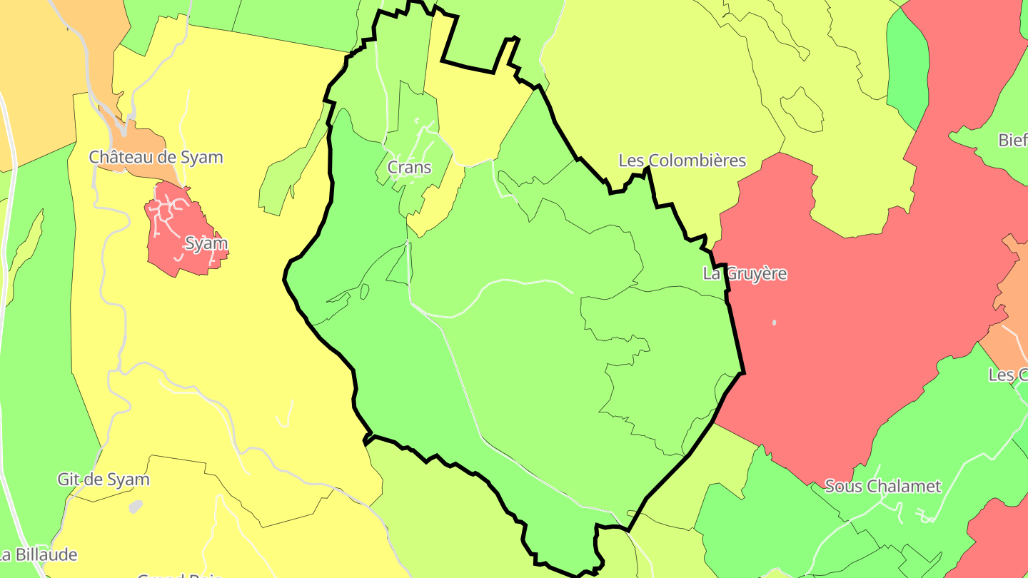 Carte des prix de l'immobilier Crans