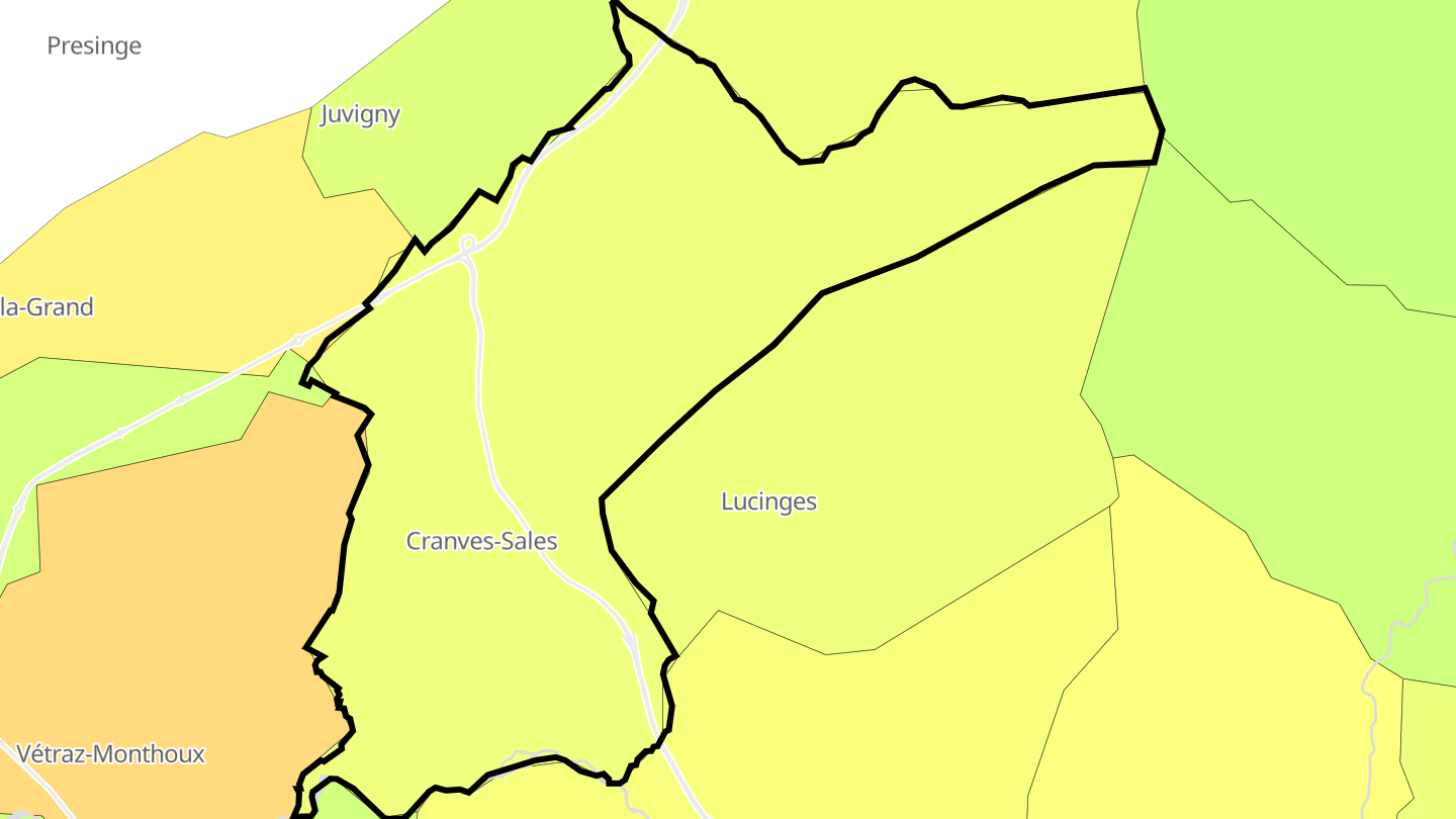 Carte des prix de l'immobilier Cranves-Sales