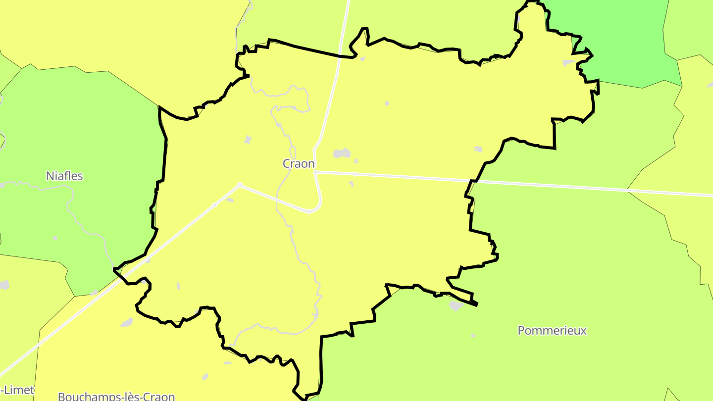 Carte des prix de l'immobilier Craon