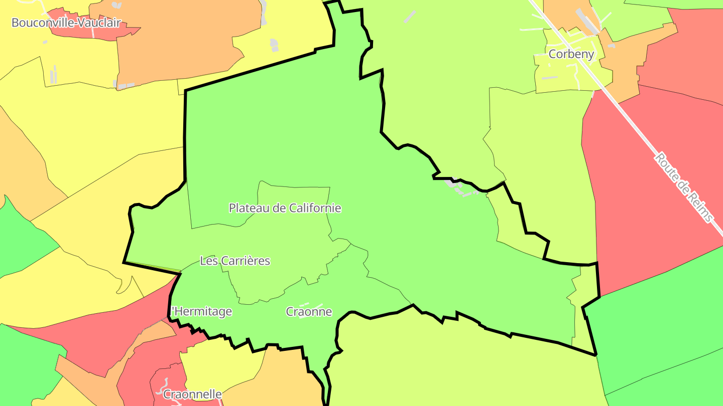 Carte des prix de l'immobilier Craonne