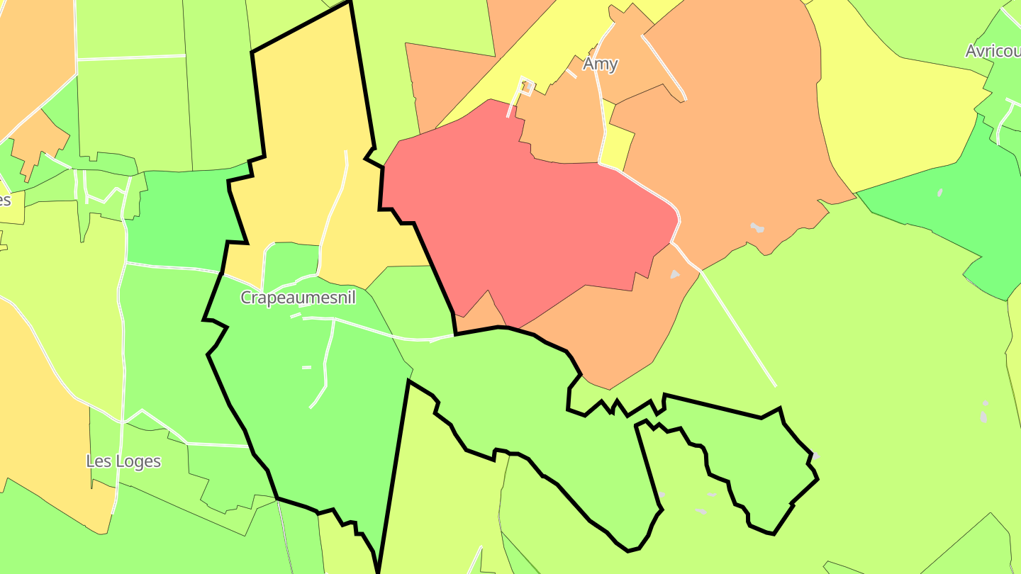 Carte des prix de l'immobilier Crapeaumesnil