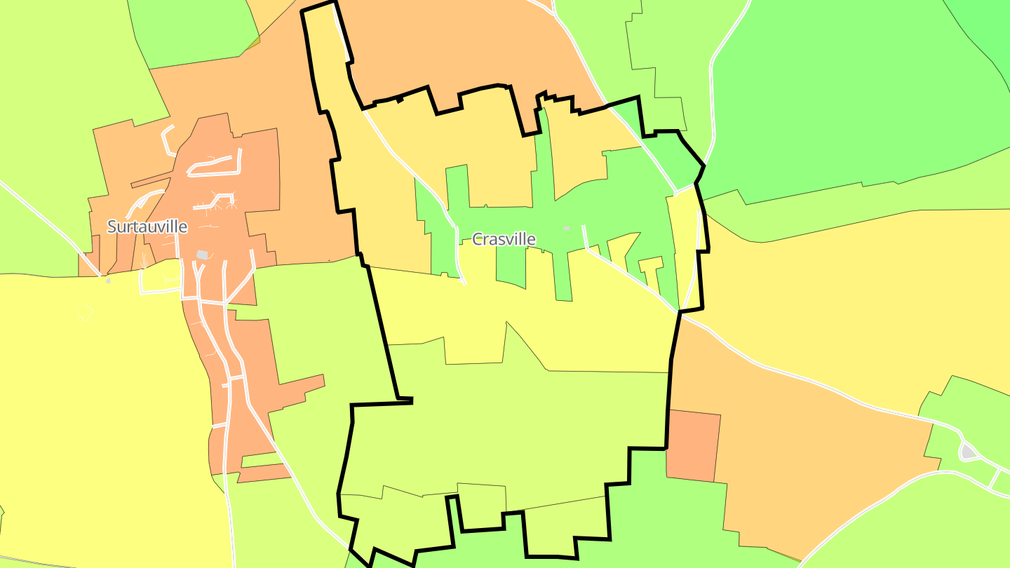 Carte des prix de l'immobilier Crasville