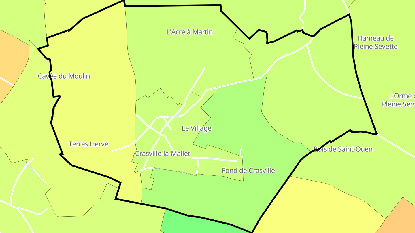 Carte des prix de l'immobilier Crasville-la-Mallet