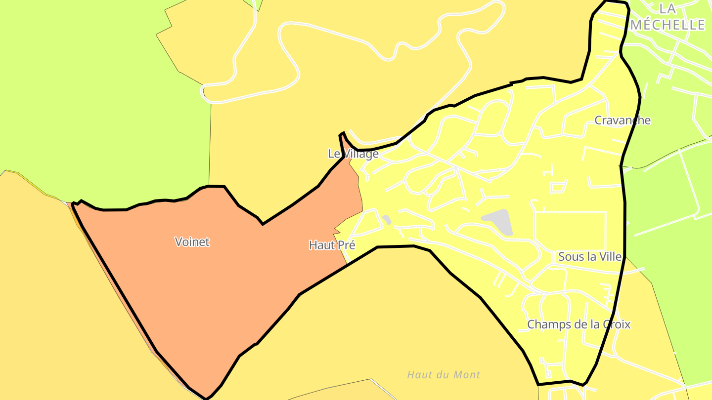 Carte des prix de l'immobilier Cravanche