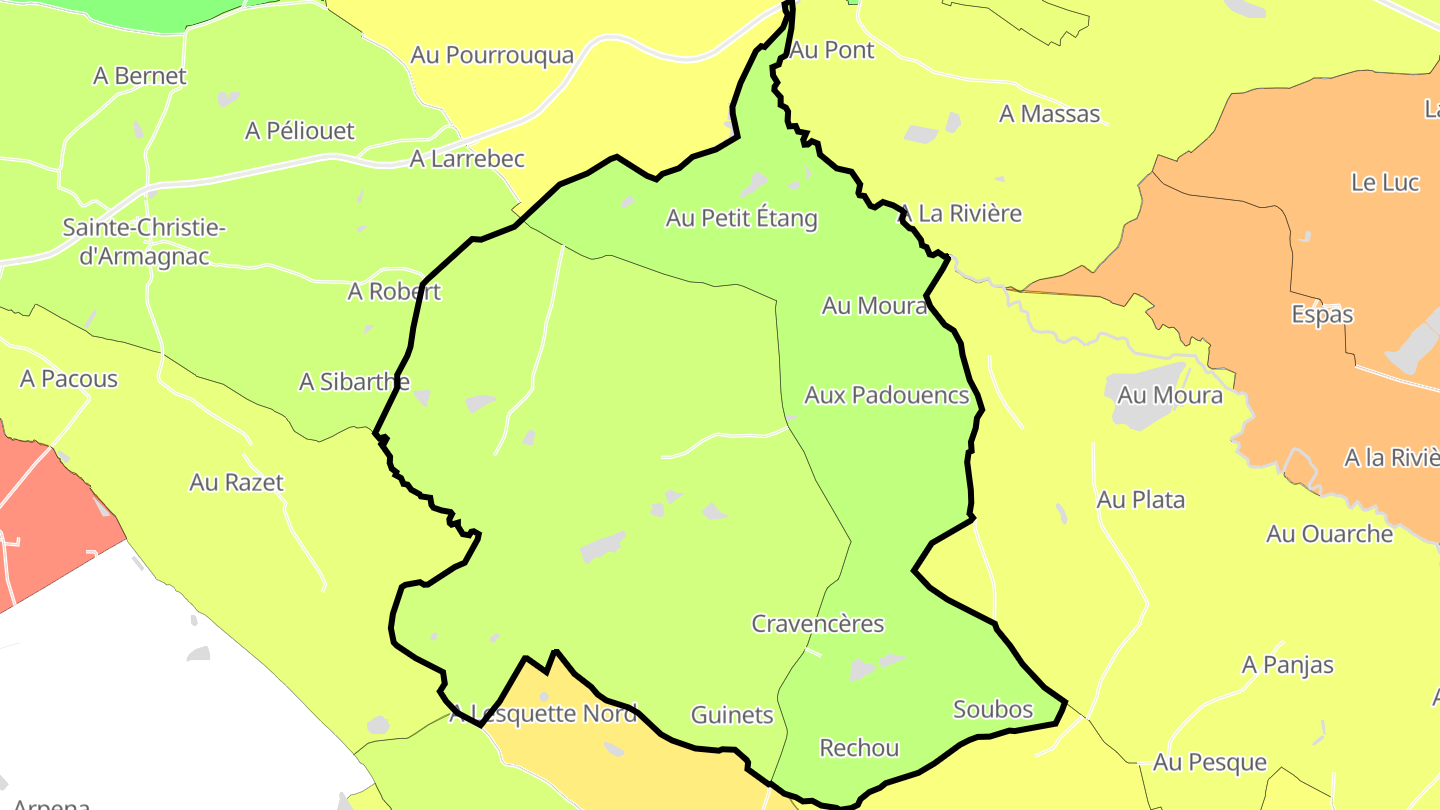 Carte des prix de l'immobilier Cravencères