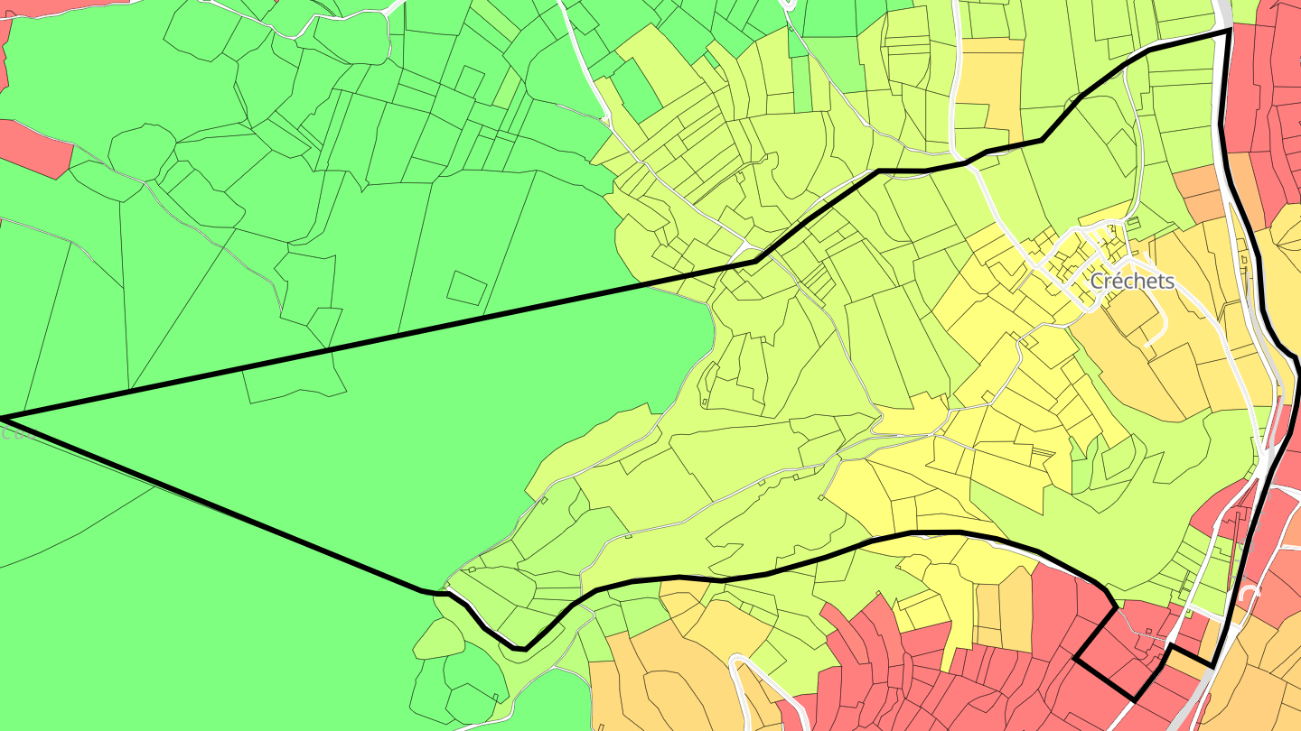 Carte des prix de l'immobilier Créchets