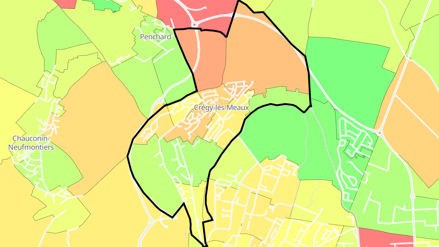 Carte des prix de l'immobilier Crégy-lès-Meaux