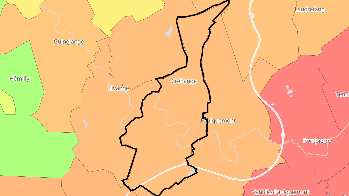 Carte des prix de l'immobilier Créhange