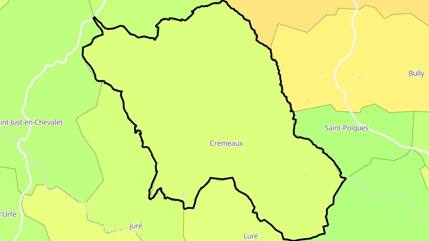 Carte des prix de l'immobilier Cremeaux