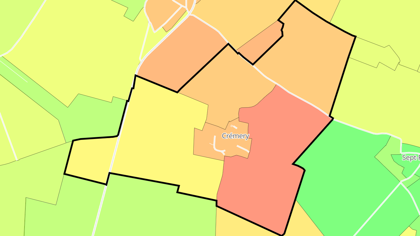 Carte des prix de l'immobilier Crémery