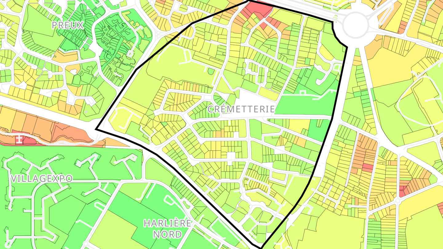 Carte des prix de l'immobilier Crémetterie
