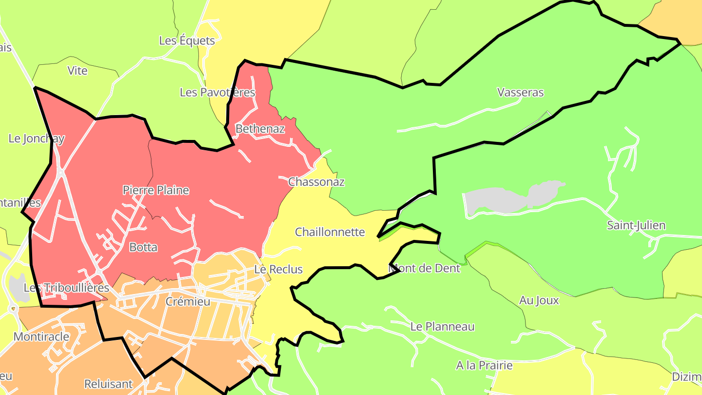 Carte des prix de l'immobilier Crémieu