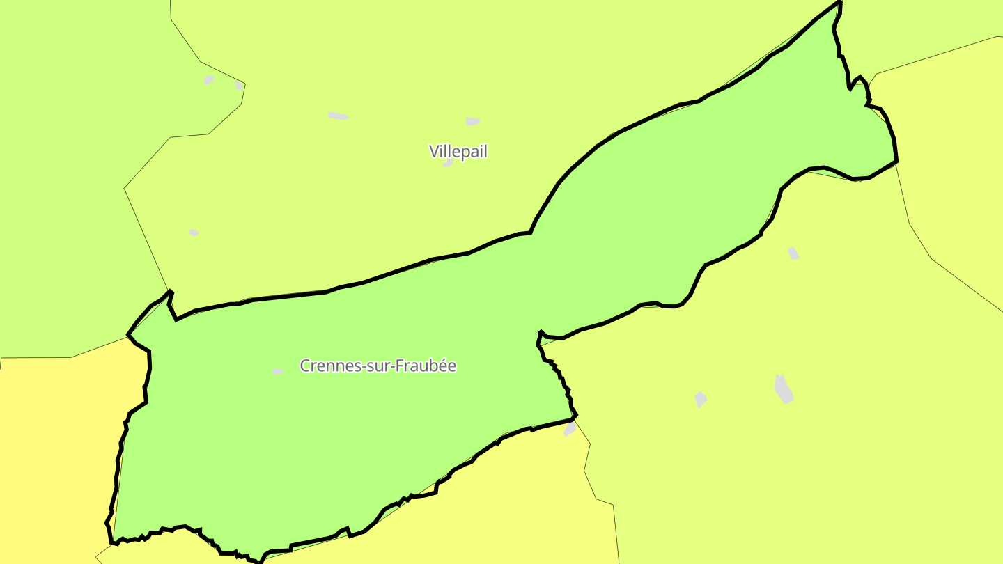 Carte des prix de l'immobilier Crennes-sur-Fraubée