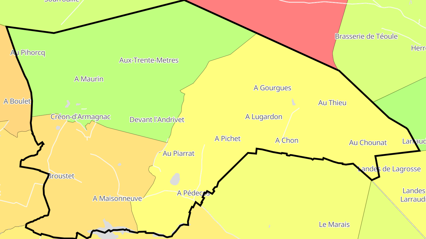 Carte des prix de l'immobilier Créon-d'Armagnac