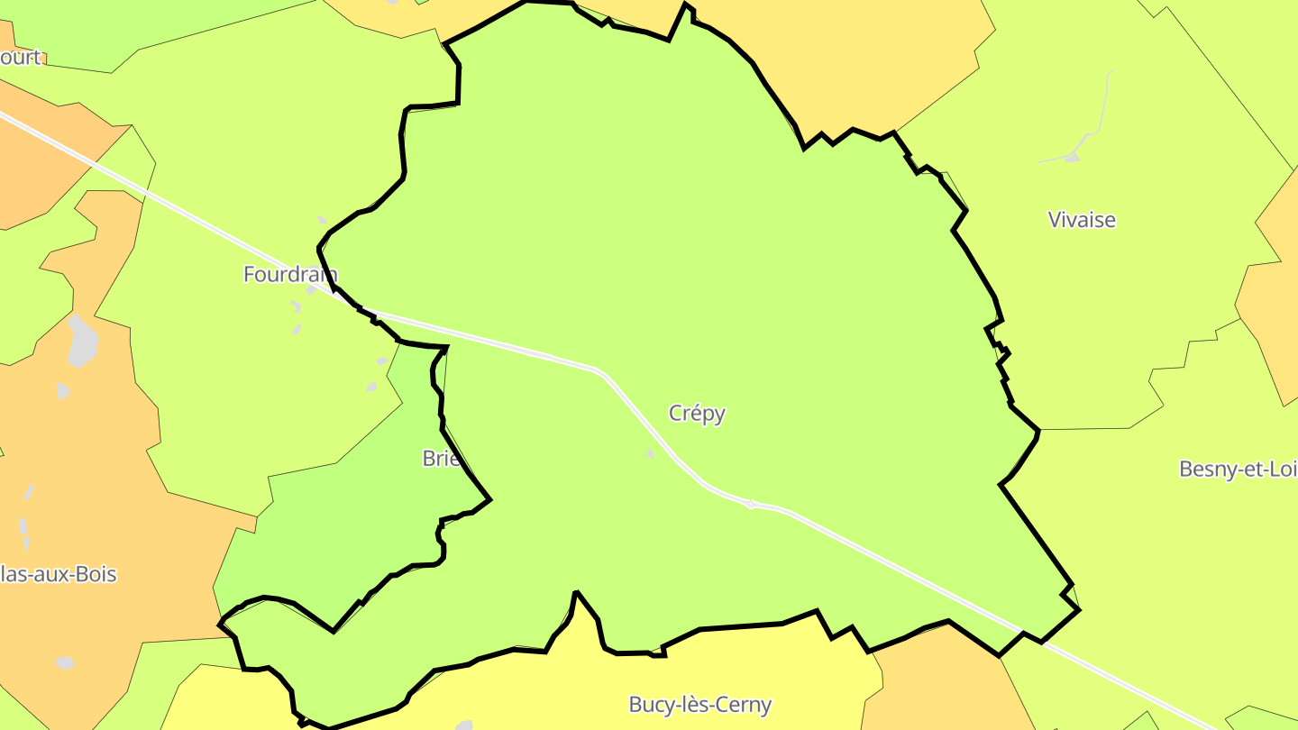 Carte des prix de l'immobilier Crépy