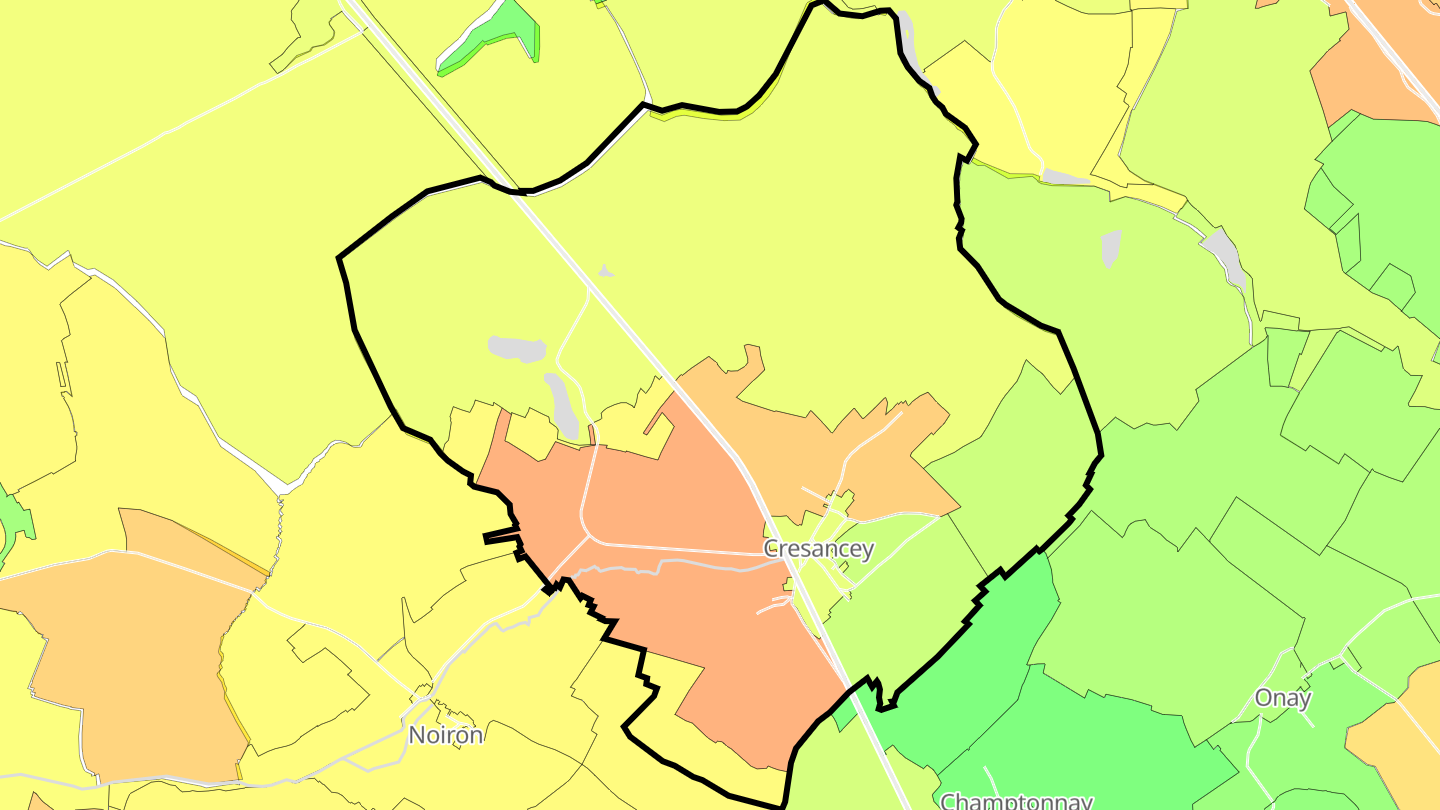 Carte des prix de l'immobilier Cresancey