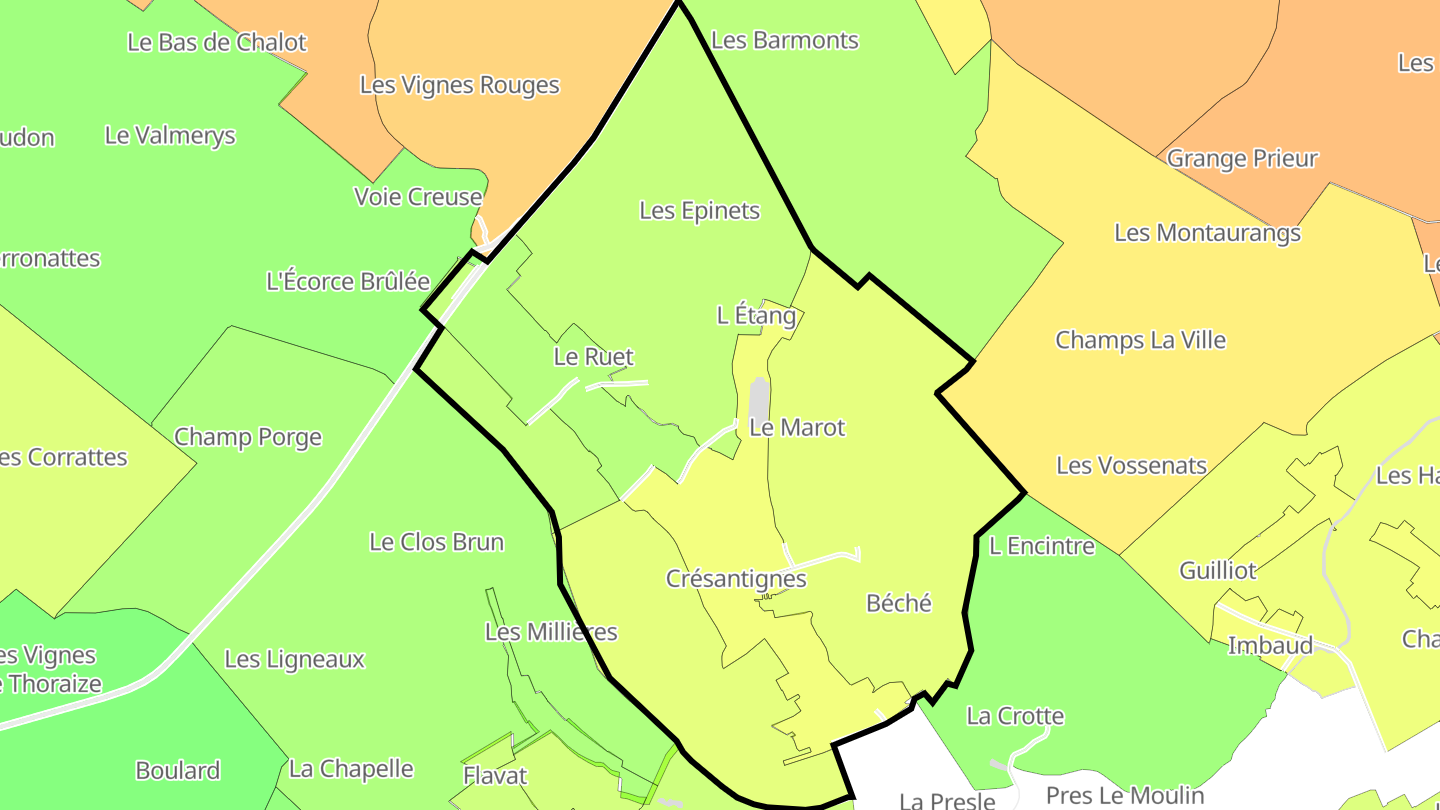Carte des prix de l'immobilier Crésantignes
