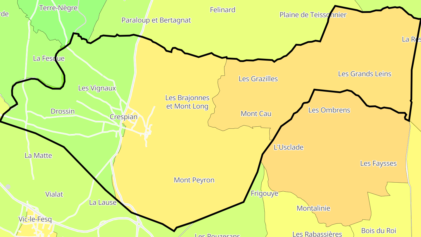 Carte des prix de l'immobilier Crespian