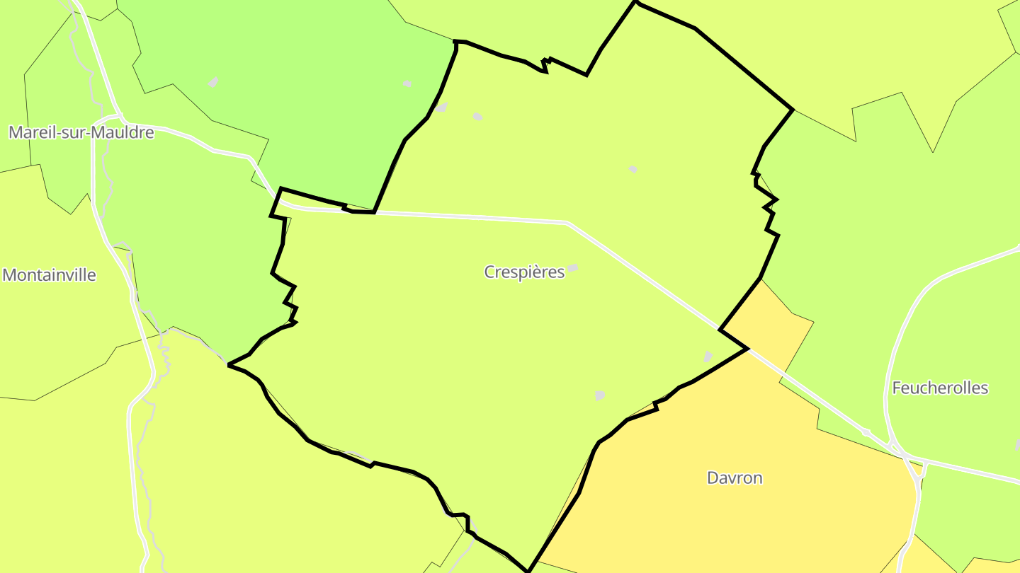 Carte des prix de l'immobilier Crespières