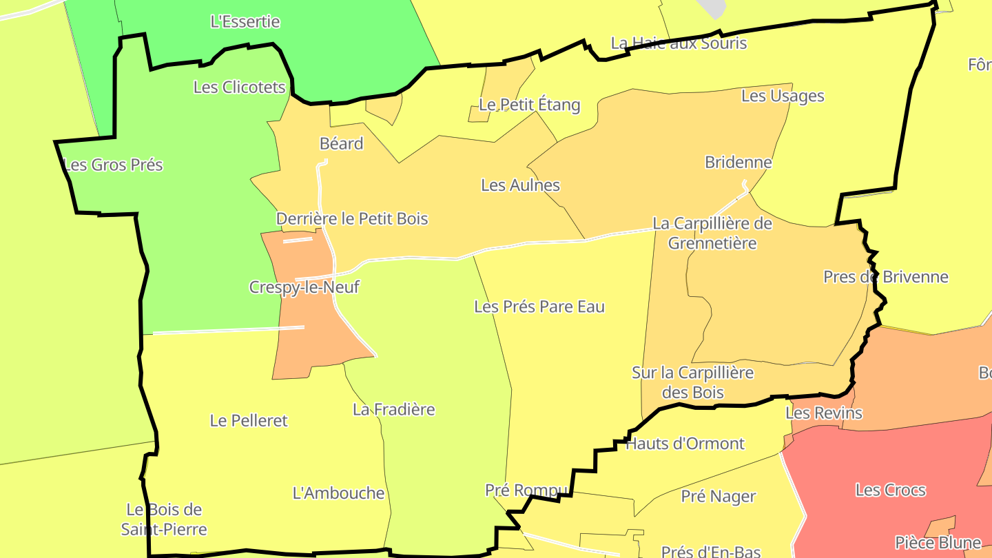 Carte des prix de l'immobilier Crespy-le-Neuf