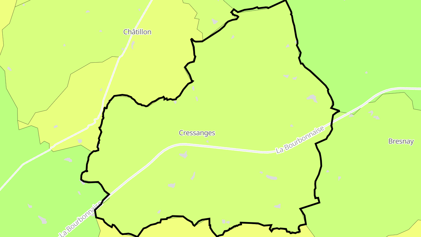 Carte des prix de l'immobilier Cressanges