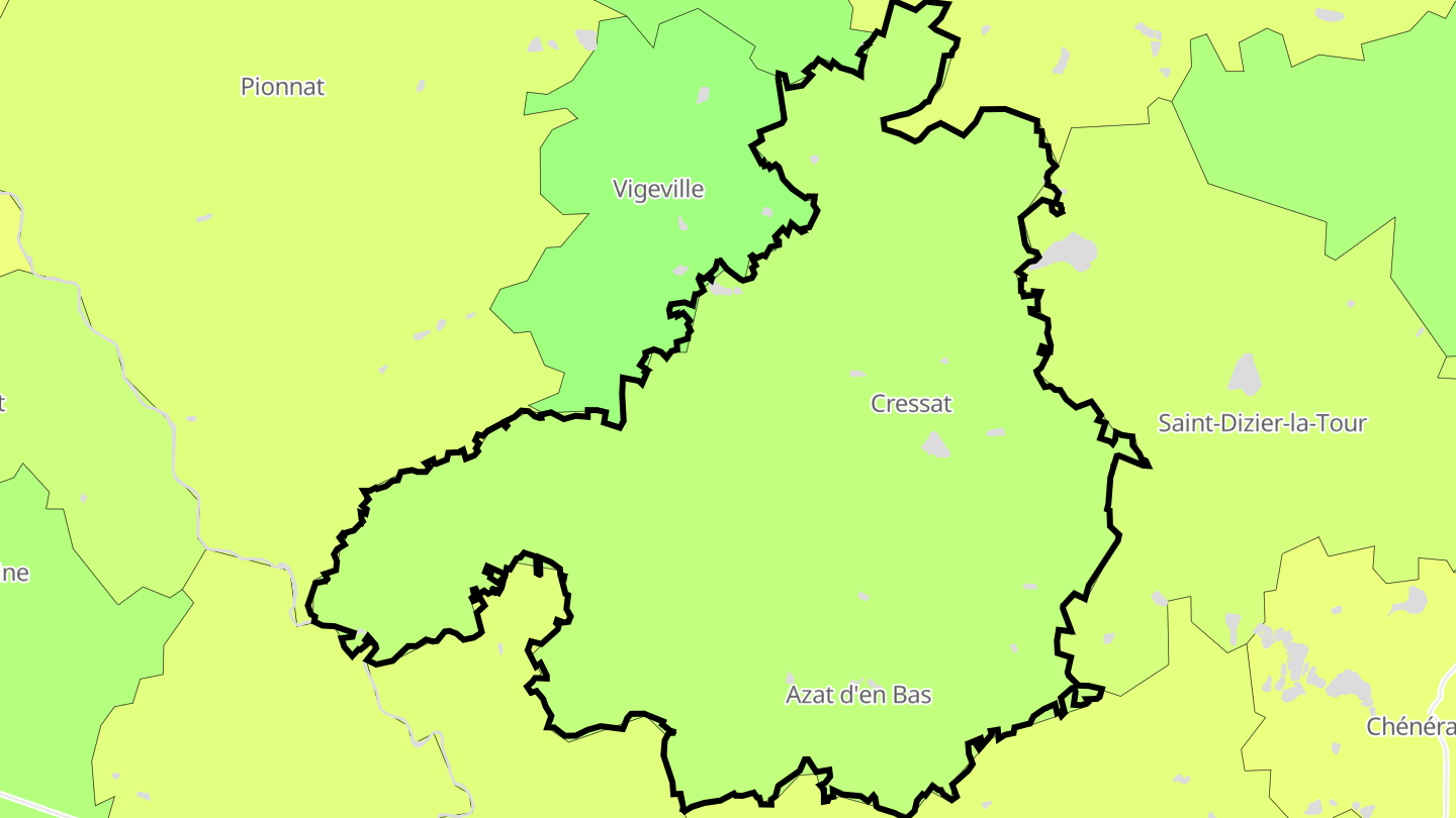 Carte des prix de l'immobilier Cressat