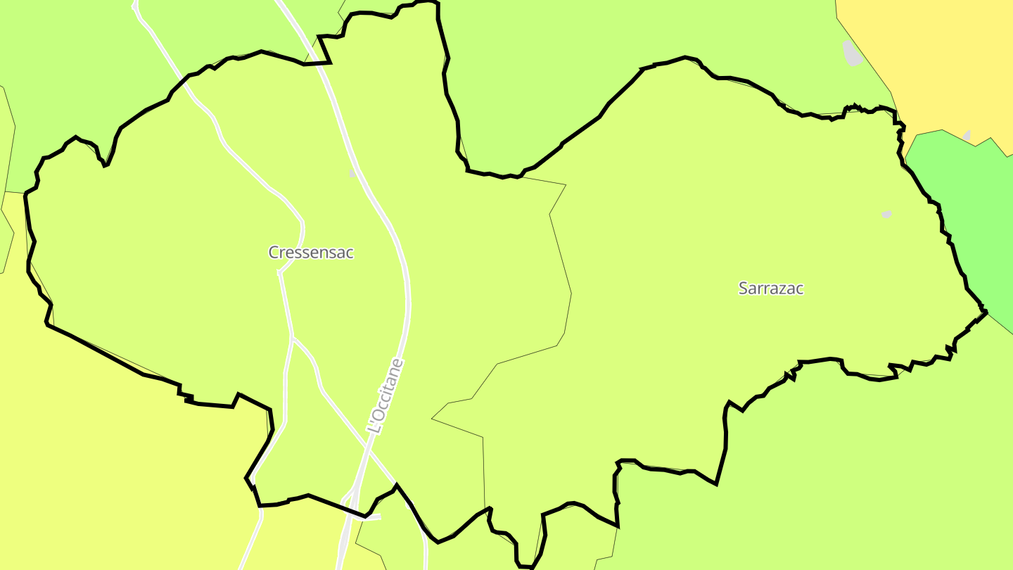 Carte des prix de l'immobilier Cressensac-Sarrazac