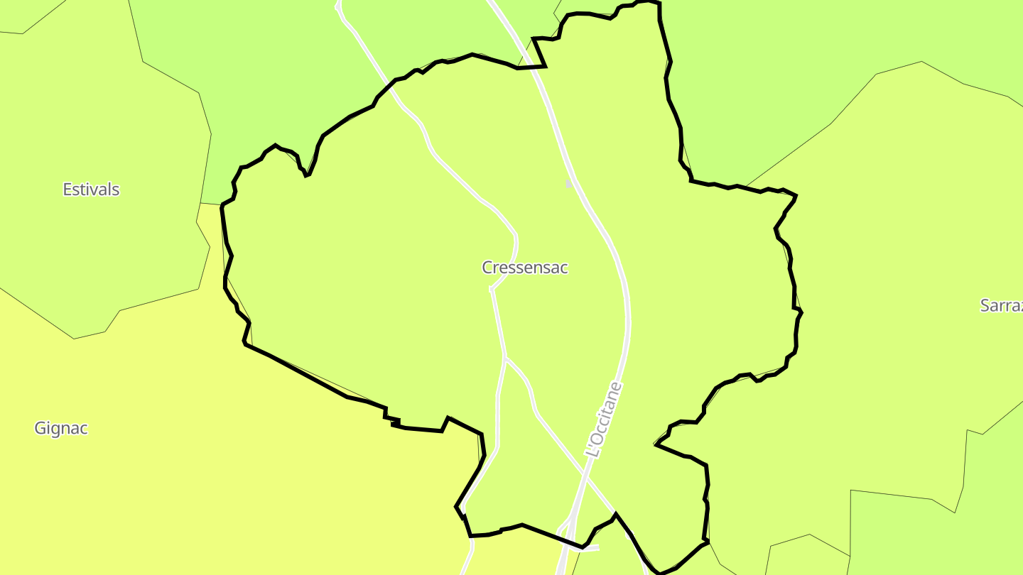 Carte des prix de l'immobilier Cressensac