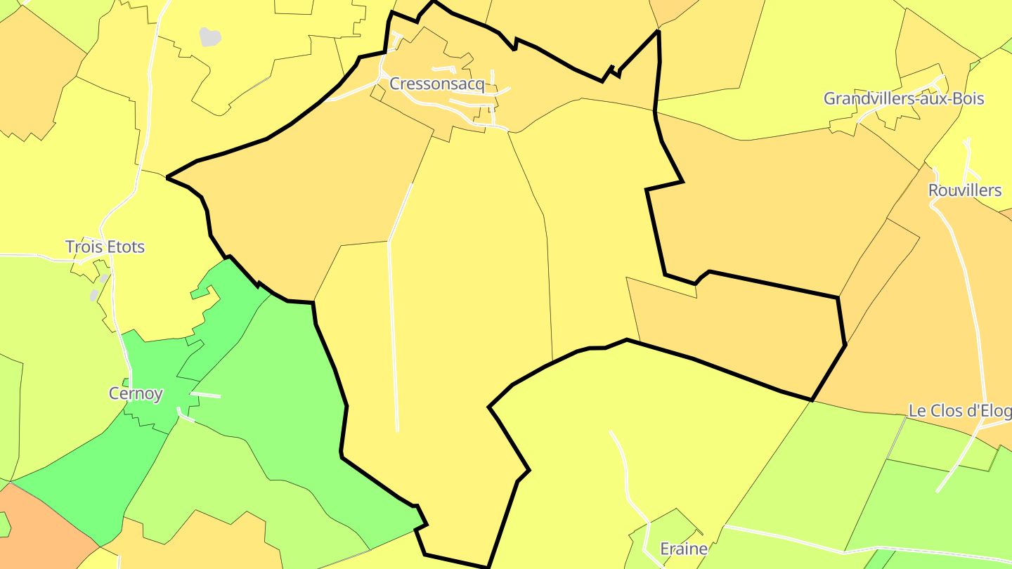 Carte des prix de l'immobilier Cressonsacq