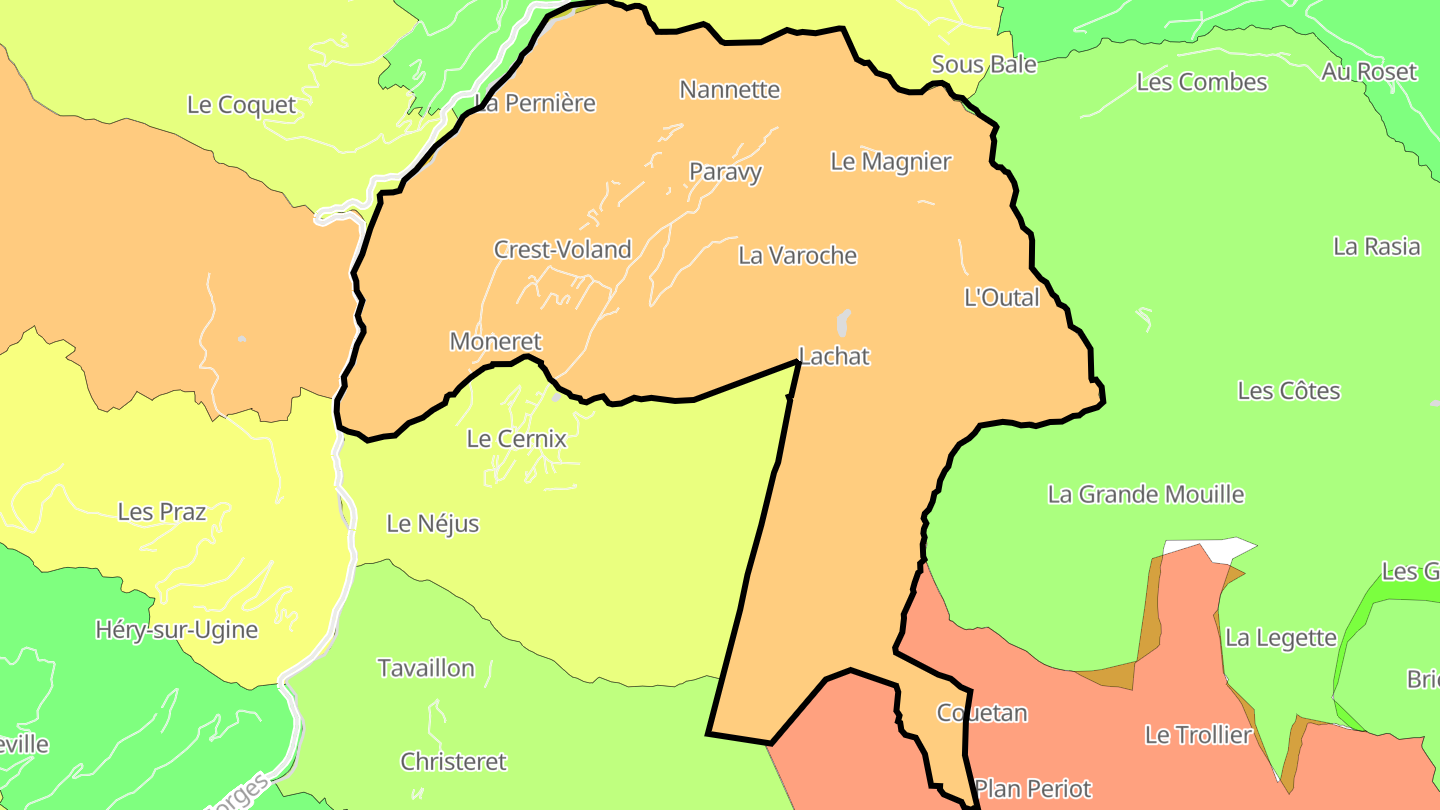 Carte des prix de l'immobilier Crest-Voland