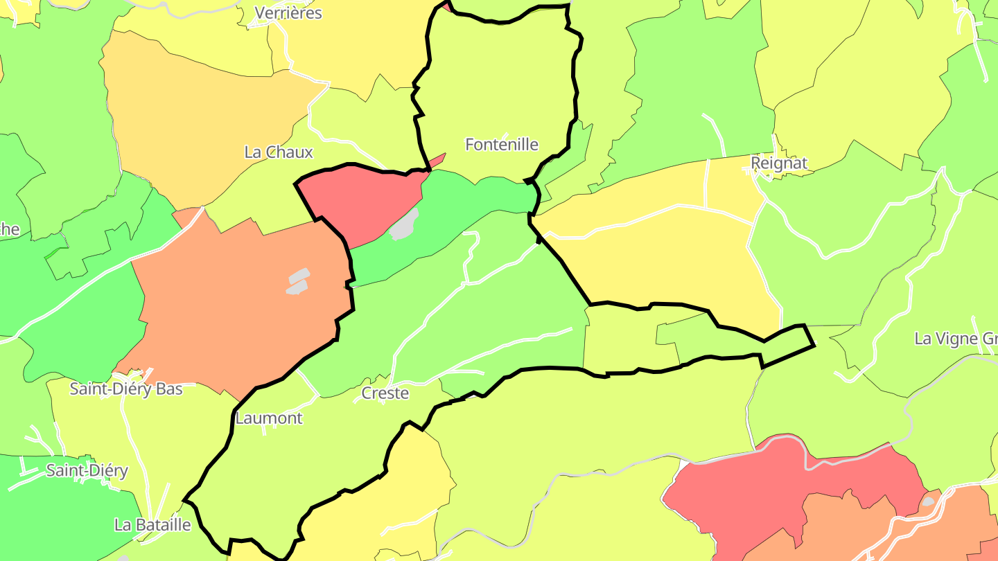 Carte des prix de l'immobilier Creste