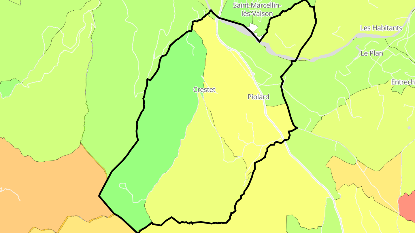 Carte des prix de l'immobilier Crestet