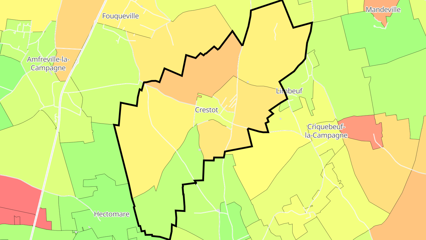 Carte des prix de l'immobilier Crestot