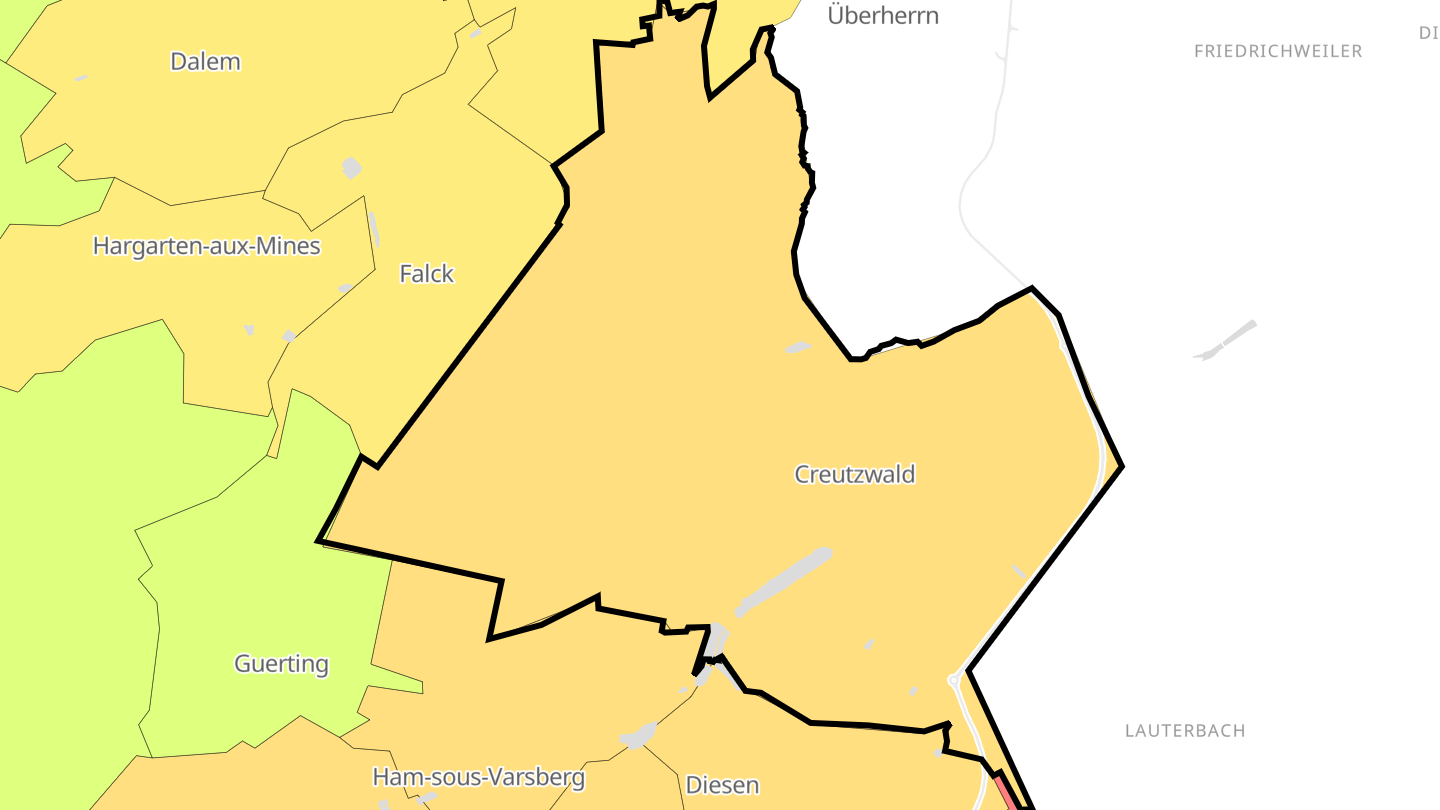Carte des prix de l'immobilier Creutzwald