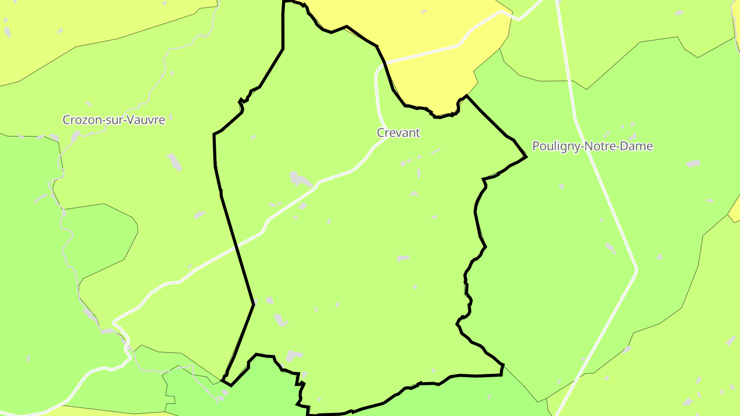 Carte des prix de l'immobilier Crevant