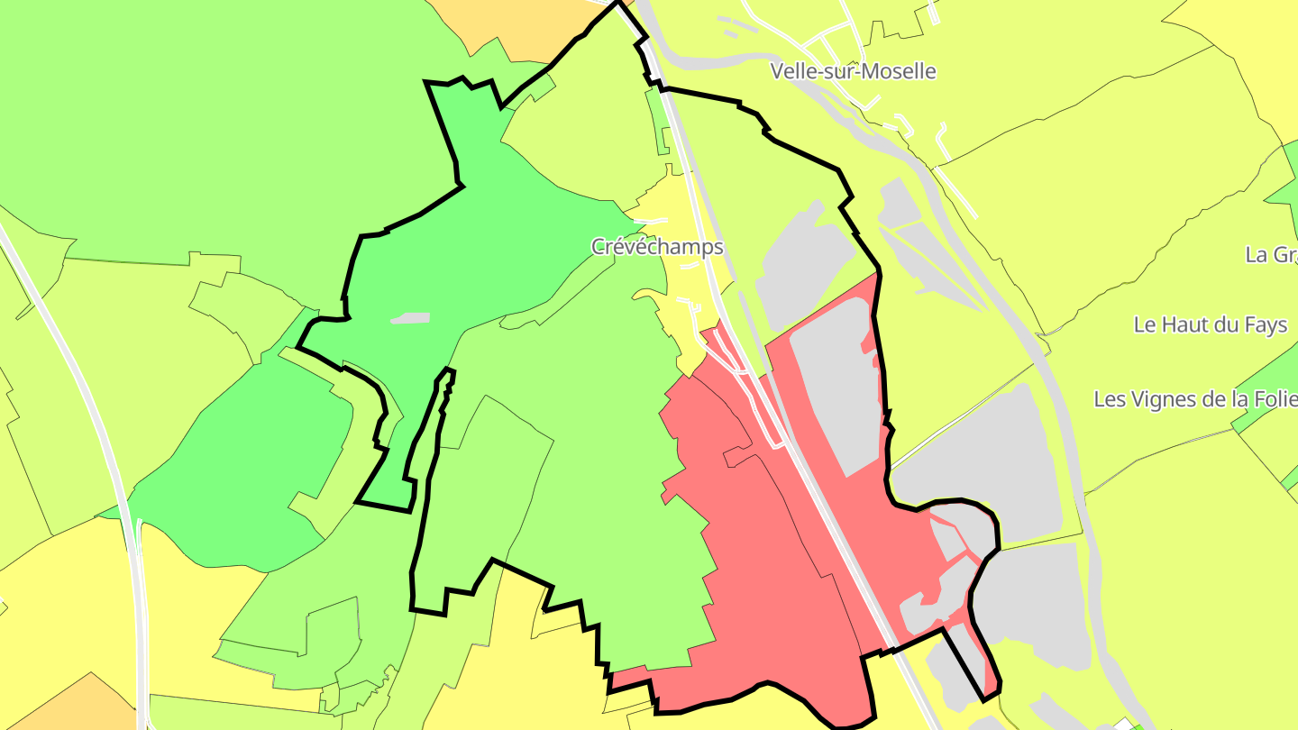 Carte des prix de l'immobilier Crévéchamps
