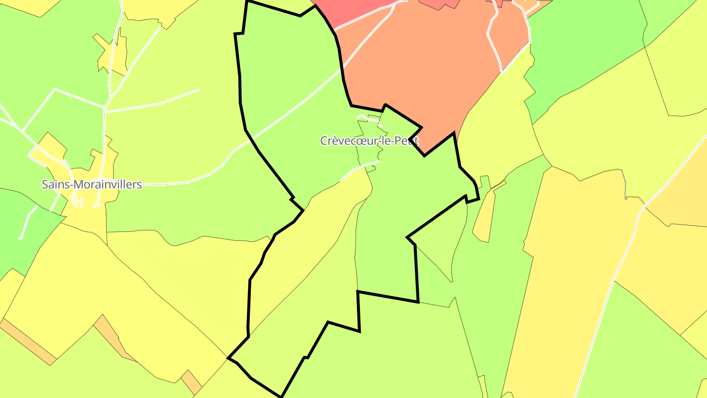Carte des prix de l'immobilier Crèvecœur-le-Petit