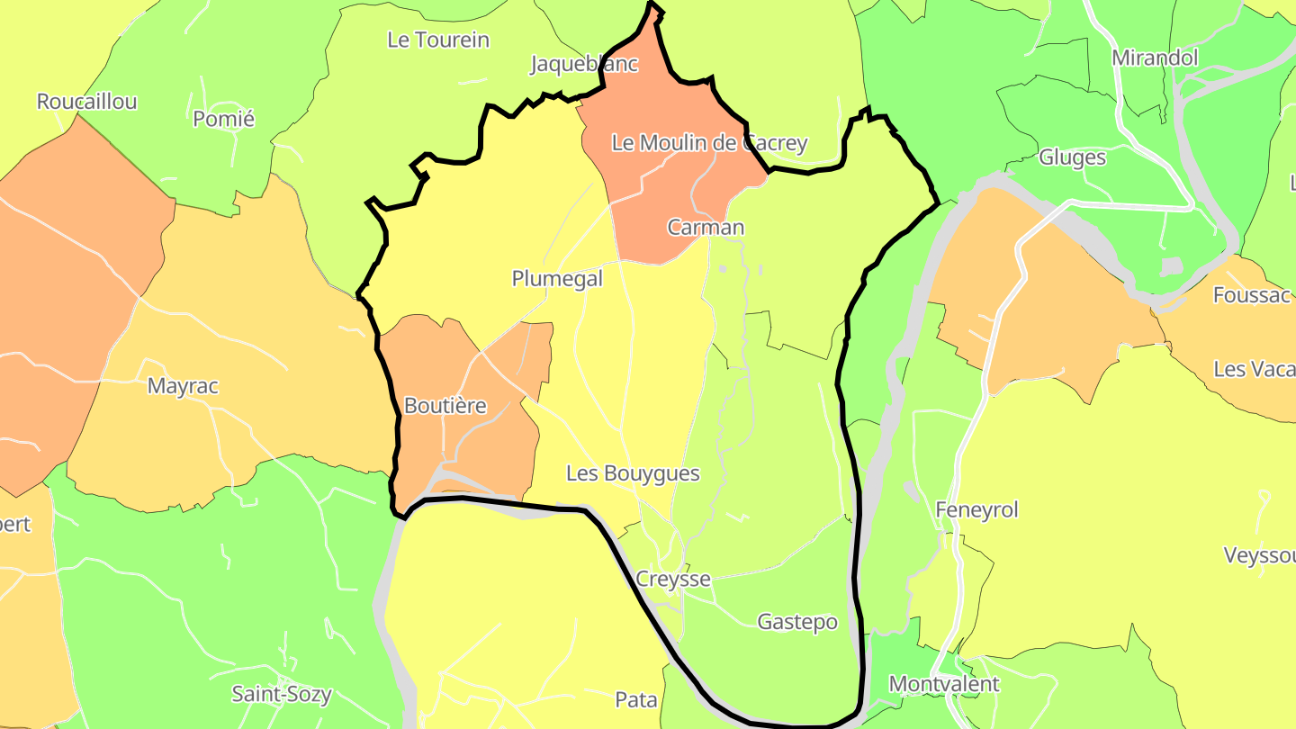 Carte des prix de l'immobilier Creysse