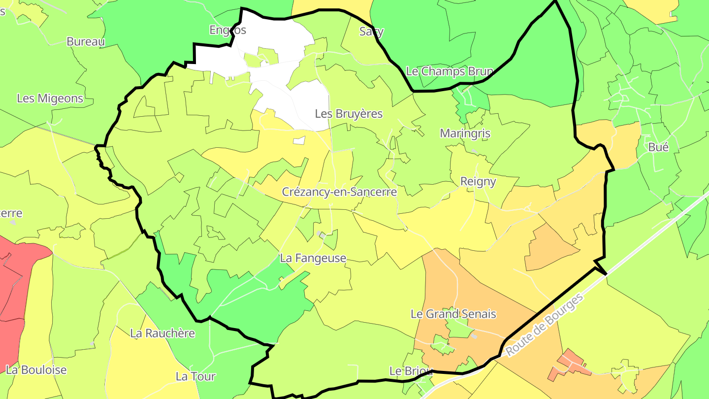 Carte des prix de l'immobilier Crézancy-en-Sancerre
