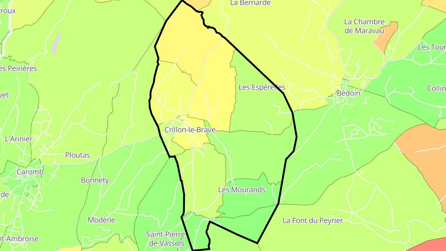 Carte des prix de l'immobilier Crillon-le-Brave