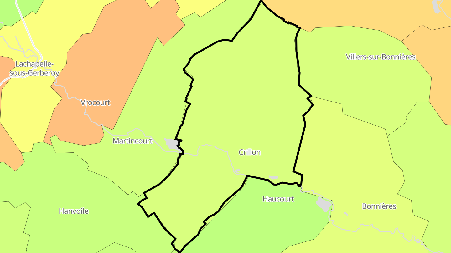 Carte des prix de l'immobilier Crillon
