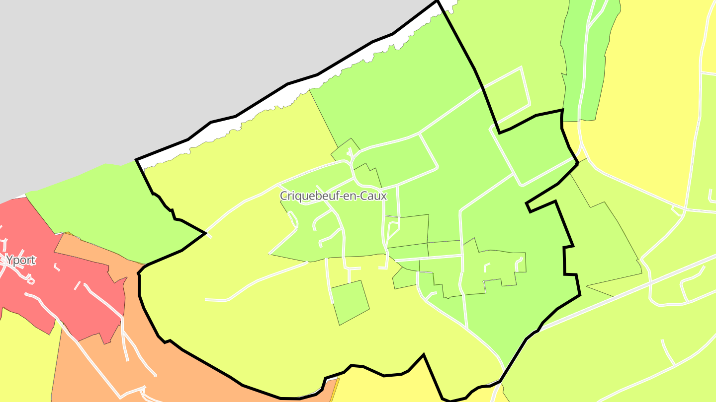 Carte des prix de l'immobilier Criquebeuf-en-Caux