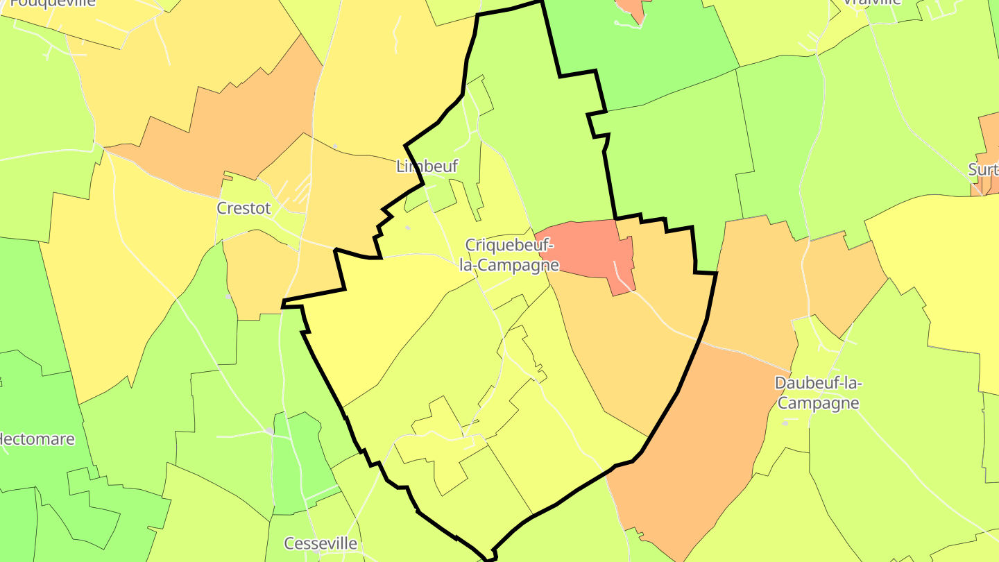 Carte des prix de l'immobilier Criquebeuf-la-Campagne